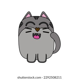 Cat-Zeichen Vektor-Farbdoodgrafik einzeln auf Weiß