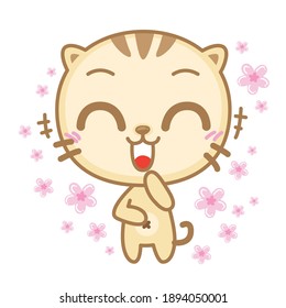 Cat character, Vector design. Children illustration for School books and more. Animal print.