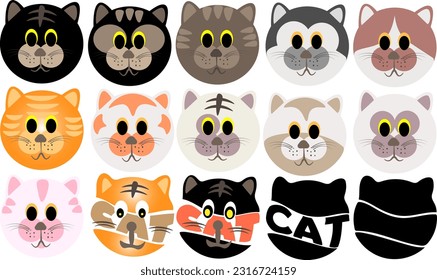 The Cat Character vector set design illustration