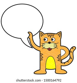 Cat characters and speech bubbles design vector with texture colors