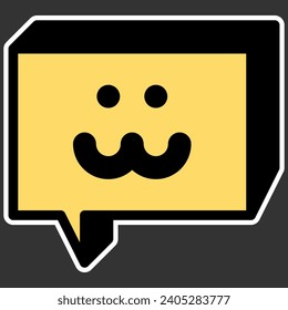 cat chat box emoticon sticker icon