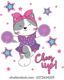 cat cheer happiness kitten girl