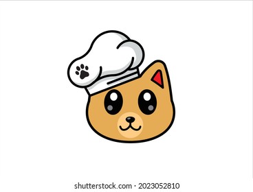 cat chef icon modern simple logo for restaurant