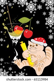 cat and cherry