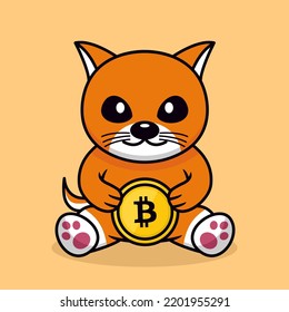 Cat and chibi animal vector illustration