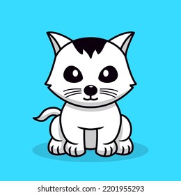 Cat and chibi animal vector illustration