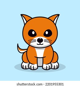 Cat and chibi animal vector illustration
