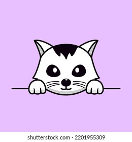 Cat and chibi animal vector illustration