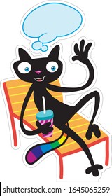 Cat chill coctail Sommer hello