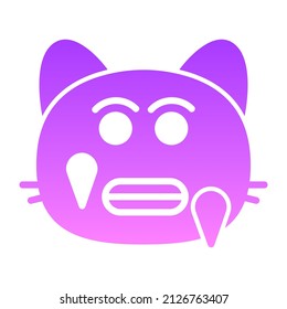 cat chilled Glyph Gradient icon design