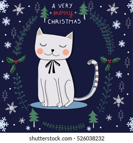 Cat christmas card