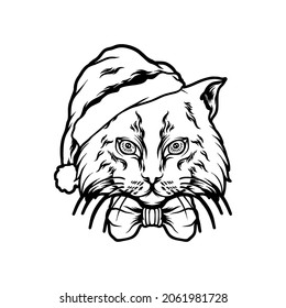 Cat Christmas Illustration Silhouette for your business or merchandise