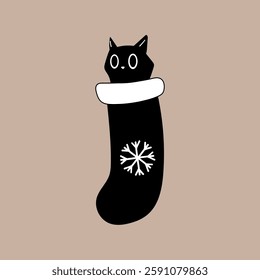 Cat in a Christmas Stocking