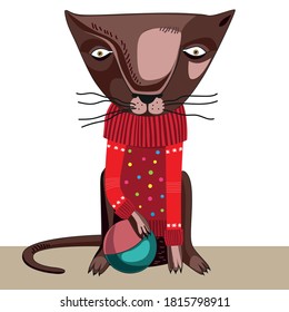 Cat in a Christmas sweater