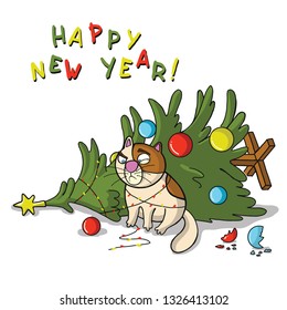 cat christmas tree