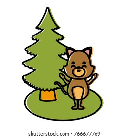 Cat with christmas tree