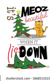 Meme sobre el gato y el árbol de Navidad