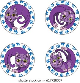 cat, circle, drawing, picture, design, pattern, illustration