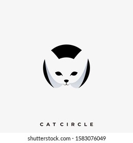 Cat Circle Illustration Vector Template. Suitable for Creative Industry, Multimedia, entertainment, Educations, Shop, and any related business