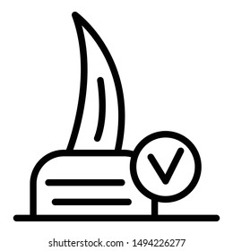Cat claw icon. Outline cat claw vector icon for web design isolated on white background