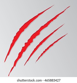 Cat claw scratches marks set on white background.