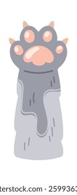 Cat clawed paw raised up