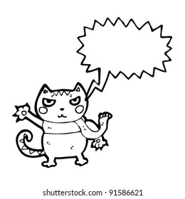 cat with claws cartoon