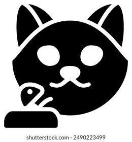 Cat clinic icon with glyph style. Suitable for website design, logo, app and UI. Based on the size of the icon in general, so it can be reduced.