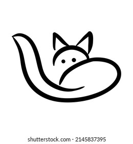 Cat Clip art vector logo illustration isolated