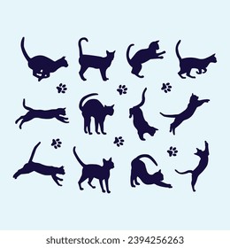 Cat Clipart Silhouette, Cat Shape Art Design