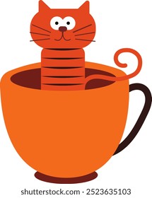 Cat in a coffee cup