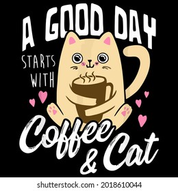 cat coffee mug funny cat lover art cat cap design vector illustration for use in design and print poster canvas