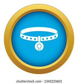 Cat collar icon blue vector isolated on white background for any design