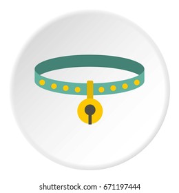 Cat collar icon in flat circle isolated vector illustration for web