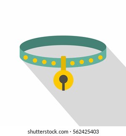 Cat collar icon. Flat illustration of cat collar vector icon for web design