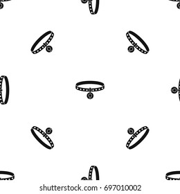 Cat collar pattern repeat seamless in black color for any design. Vector geometric illustration