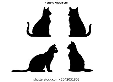 Cat collection - vector silhouette template