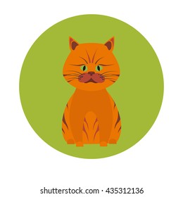 Cat color flat icon