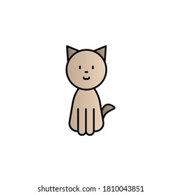 Icono de vector de gradiente de color de gato