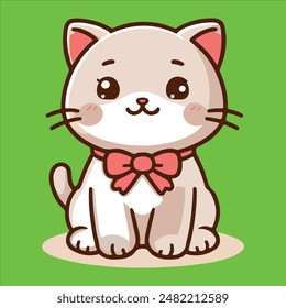 diseño de Vector de ilustración de Imagen de color de gato
