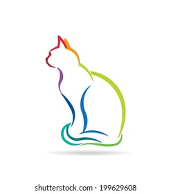 Cat Color Styled Silhouette Image Concept Stock Illustration 200634899 ...
