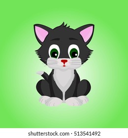 Cat colored icon, logo cartoon vector.
