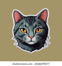 Cat colorful sticker vector design 