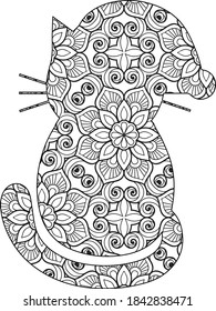 Cat coloring book for adult cat lover