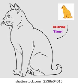 cat coloring book for children to learn