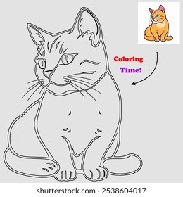 cat coloring book for children to learn