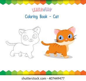 Cat coloring book educational game