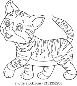Cat coloring book, with example color. 