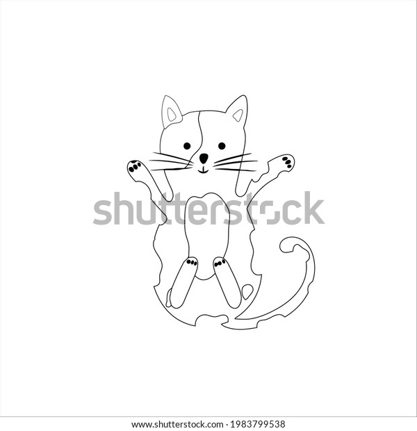 Cat Coloring Book Cat Lovers Stock Vector (Royalty Free) 1983799538 ...