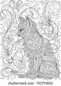 Cat Coloring Book Page